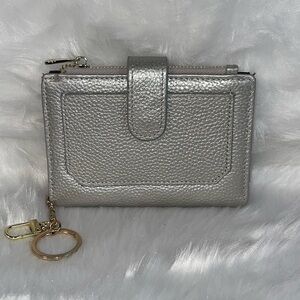 Silver matalic RFID mini card holder/wallet.
